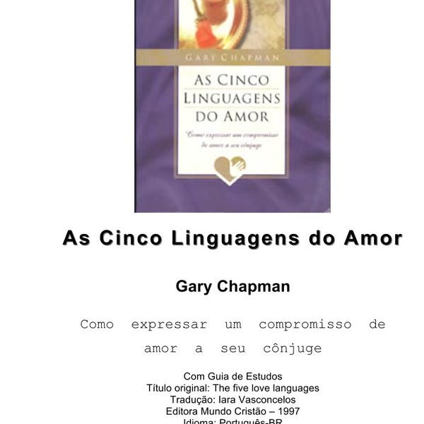 E-As Cinco Linguagens do Amor